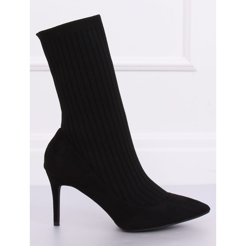 Stivali neri con tomaia calza nera T5033 nera nero