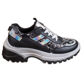 SHELOVET Sneakers nere con stampa serpente nero