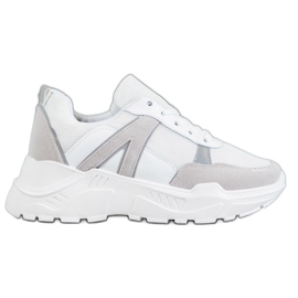 SHELOVET Calzature legate sulla piattaforma bianca