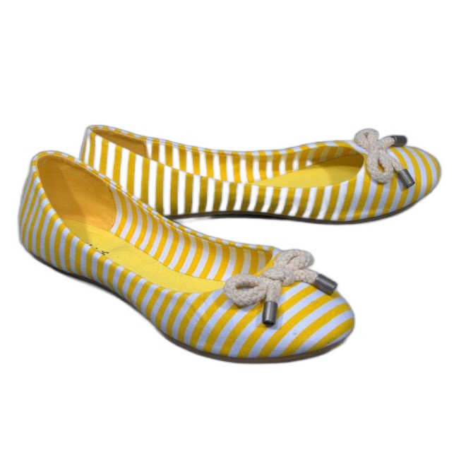 Ballerine a righe con fiocco 16-c giallo