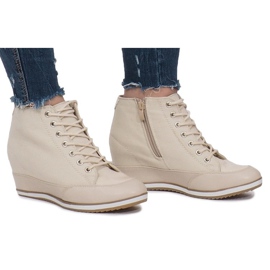 Scarpe da ginnastica con zeppa beige Materiale Capucine