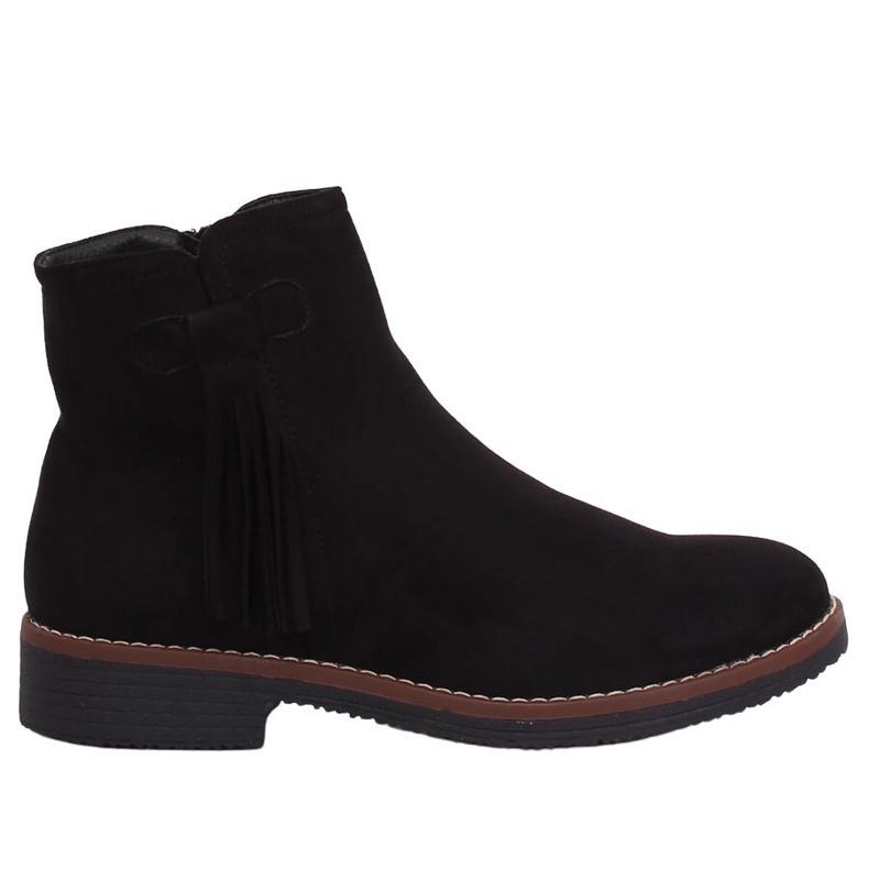 Stivali Jodhpur neri con frange 8B907 Black nero