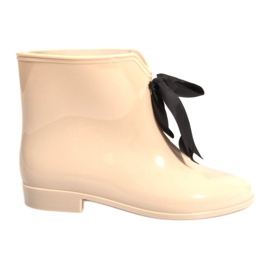 Stivali Wellington con fiocco Y015 Beige