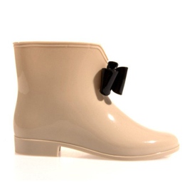 Stivali Wellington con fiocco Y014 Beige
