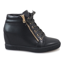 Sneakers nere con cerniera TL-22 dorata nero