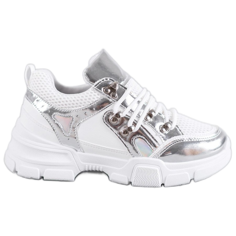 SHELOVET Scarpe sportive comode bianca grigio
