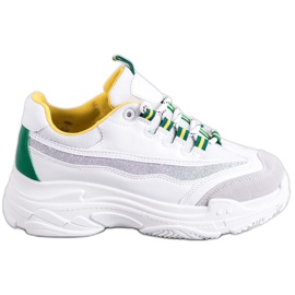 SHELOVET Sneakers Bianche Con Glitter bianco