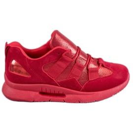 SHELOVET Scarpe sportive in pelle scamosciata rosso