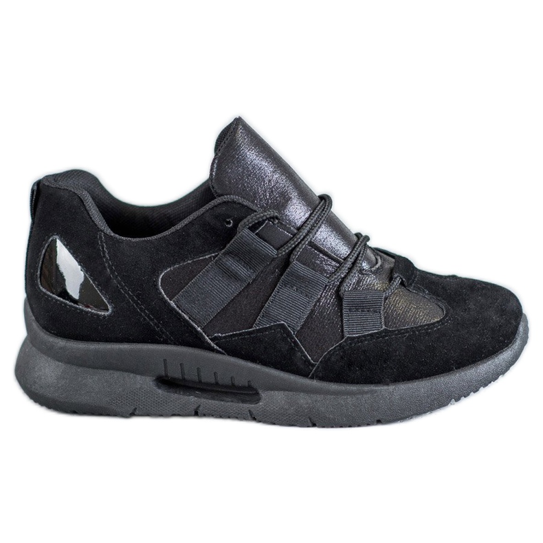 SHELOVET Scarpe sportive in pelle scamosciata nero