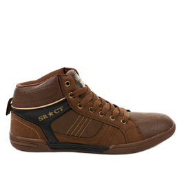 Sneakers stringate uomo marroni 15M749 marrone nero
