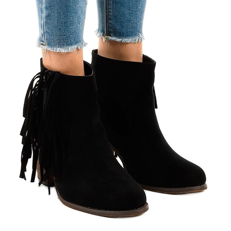 Stivali boho in camoscio nero sul post FY8333