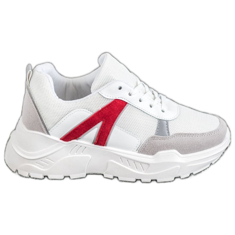 SHELOVET Scarpe da ginnastica sportive bianca rosso multicolore