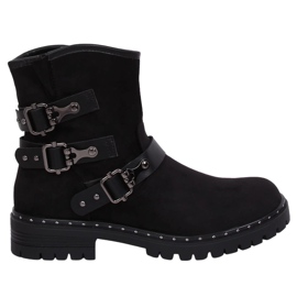 Stivali neri piatti da donna neri BH5502 Black nero