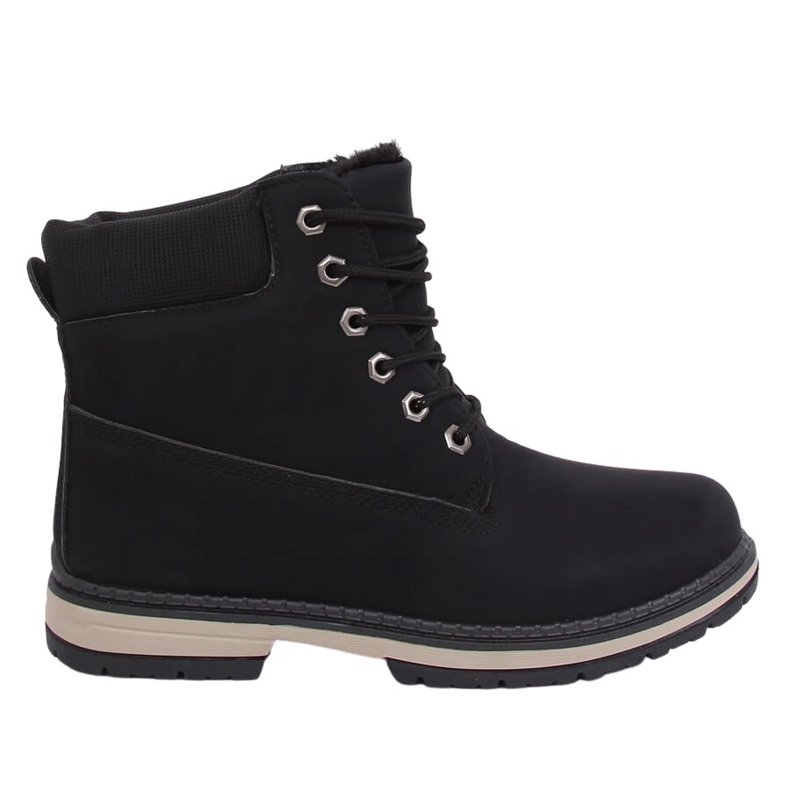 Stivali in legno isolati neri W19-42 Black nero