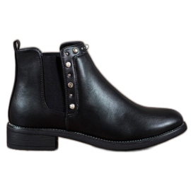 SDS Stivaletti neri con perline nero