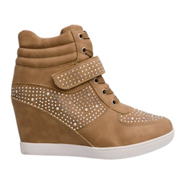 Sneakers Sneakers su stivali con zeppa 3188 Khaki multicolore verde