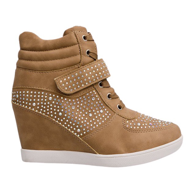 Sneakers Sneakers su stivali con zeppa 3188 Khaki multicolore verde