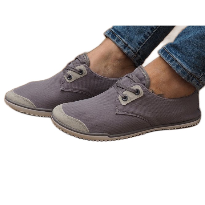 Sneakers stringate grigie in Lycra 1603 grigio