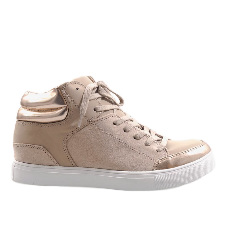 Sneakers con zeppa beige K323