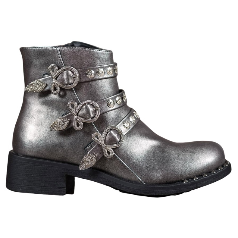 Forever Folie Stivali Con Borchie grigio