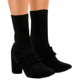 Stivaletti in camoscio nero sul post LL-102P