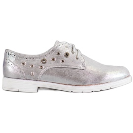 SHELOVET Scarpe annodate con ecopelle grigio
