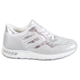 SHELOVET Sneakers con stampa serpente grigio