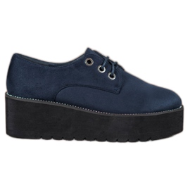 SHELOVET Scarpe in camoscio sulla piattaforma blu