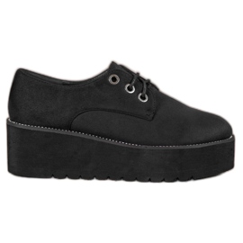 SHELOVET Scarpe in camoscio sulla piattaforma nero