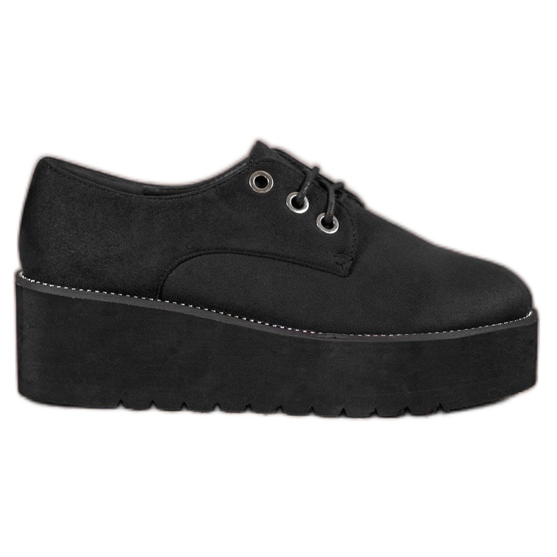 SHELOVET Scarpe in camoscio sulla piattaforma nero