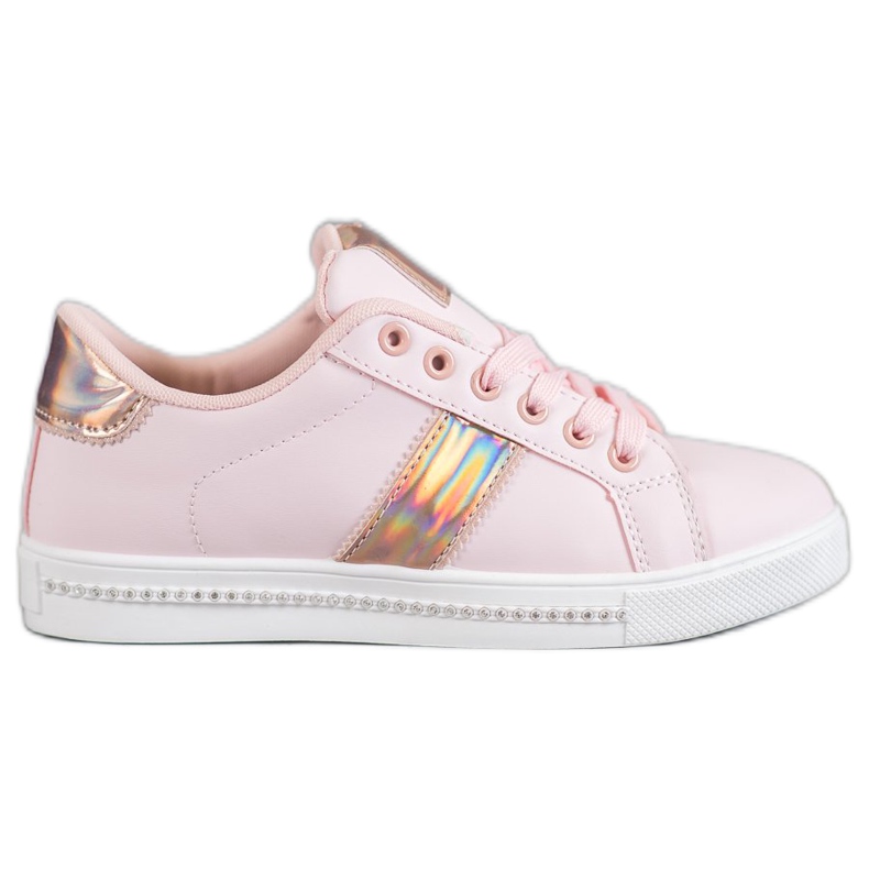 SHELOVET Sneakers Con Cubic Zirconia rosa