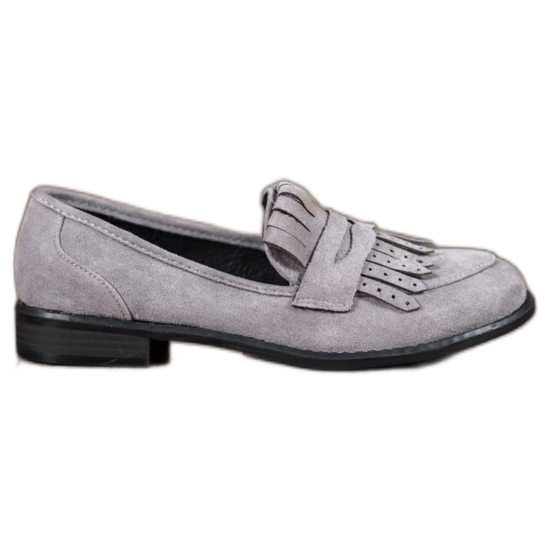 SHELOVET Mocassini con frange grigio