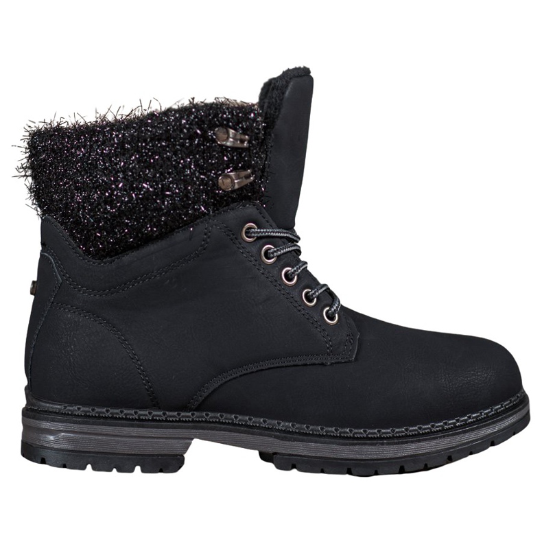 SHELOVET Trapper con glitter nero