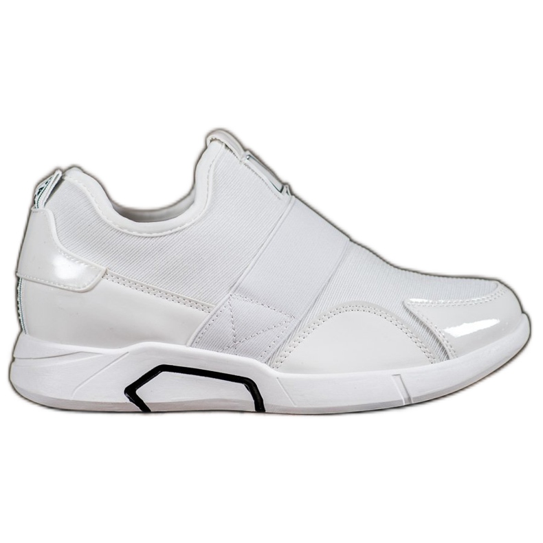 Ideal Shoes Sneakers alla moda senza lacci bianca