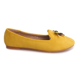 Ballerine in camoscio con attaccatura 9988 Yellow giallo