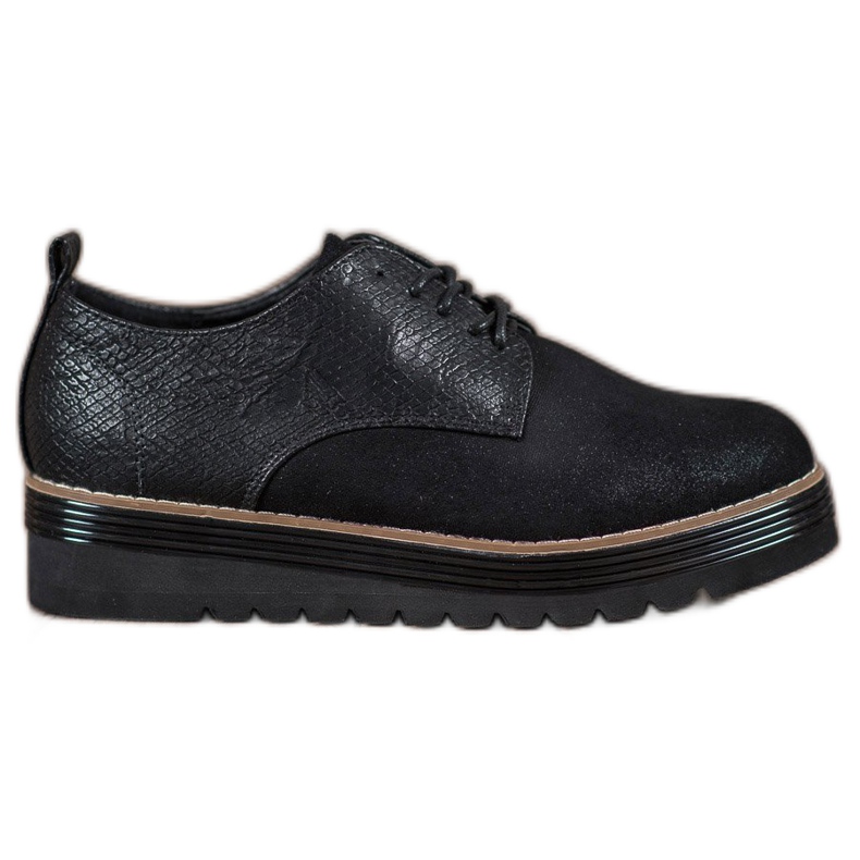 SHELOVET Scarpe sulla piattaforma con stampa serpente nero