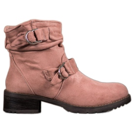 SDS Stivaletti in pelle scamosciata rosa