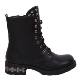 Stivali neri con borchie KL-599 Black nero