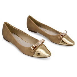 Bellissime Ballerine Con Fiocco In Metallo A571 Kaki cachi