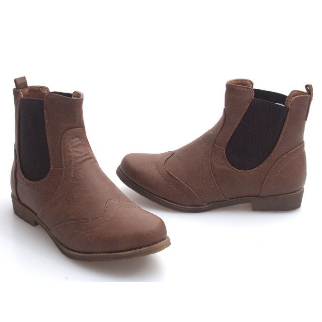Stivali eleganti con elastico Q314CAMEL marrone