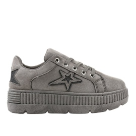 Sneakers creepersy grigie da donna G8302-2 grigio