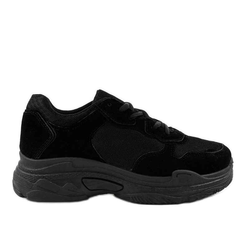 Scarpe sportive da donna in camoscio nero R-372