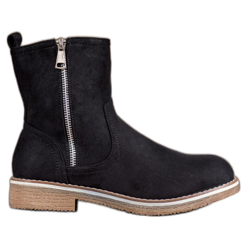 SHELOVET Stivaletti in pelle scamosciata nero
