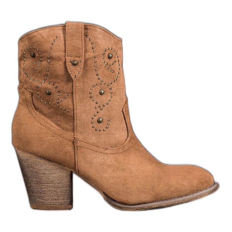 Small Swan Stivali da cowboy con il tacco alto marrone