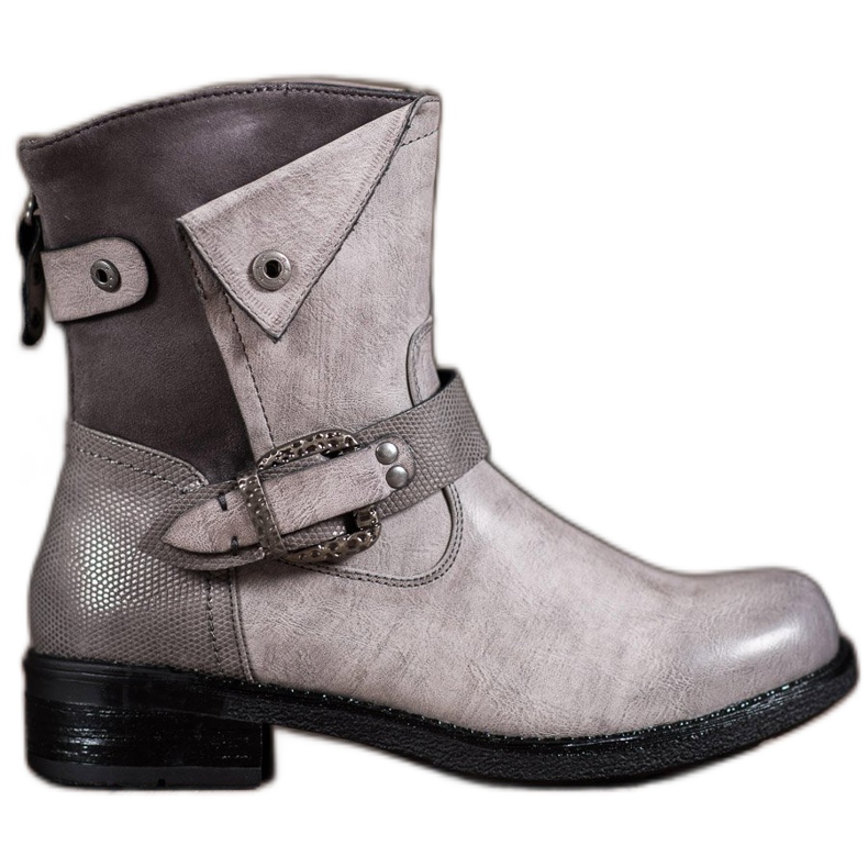 Super Me Stivali Con Fibbia Decorativa grigio