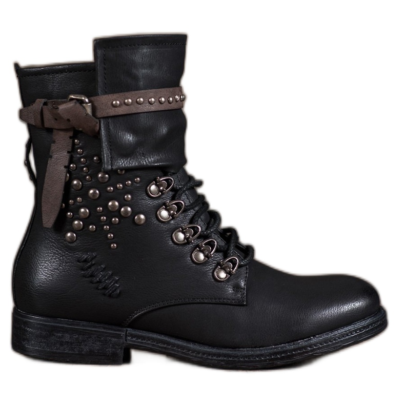 Super Me Stivali stringati alla moda nero