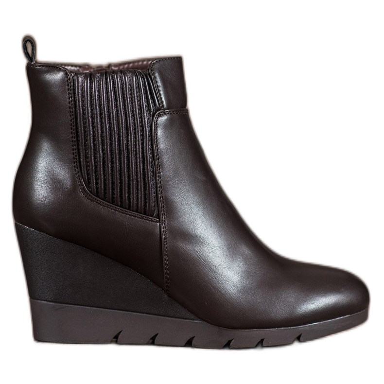 SHELOVET Stivali con zeppa marrone