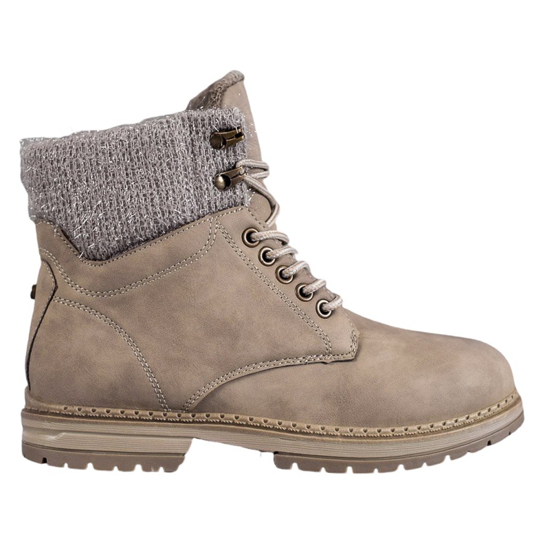 SHELOVET Trapper con glitter beige