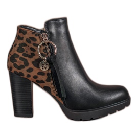 Filippo Stivali da donna con stampa leopardata nero multicolore