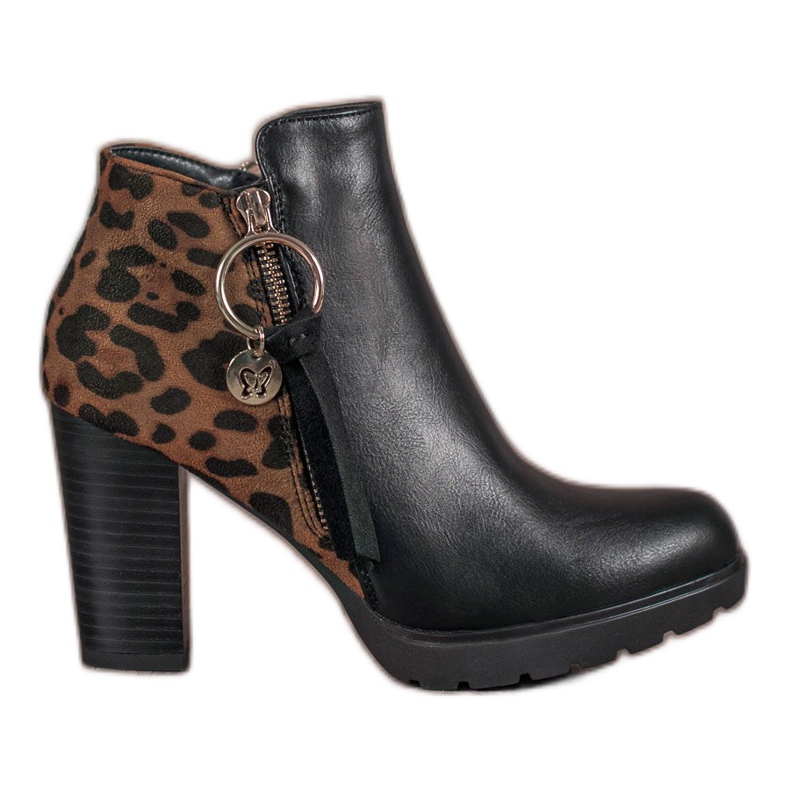 Filippo Stivali da donna con stampa leopardata nero multicolore